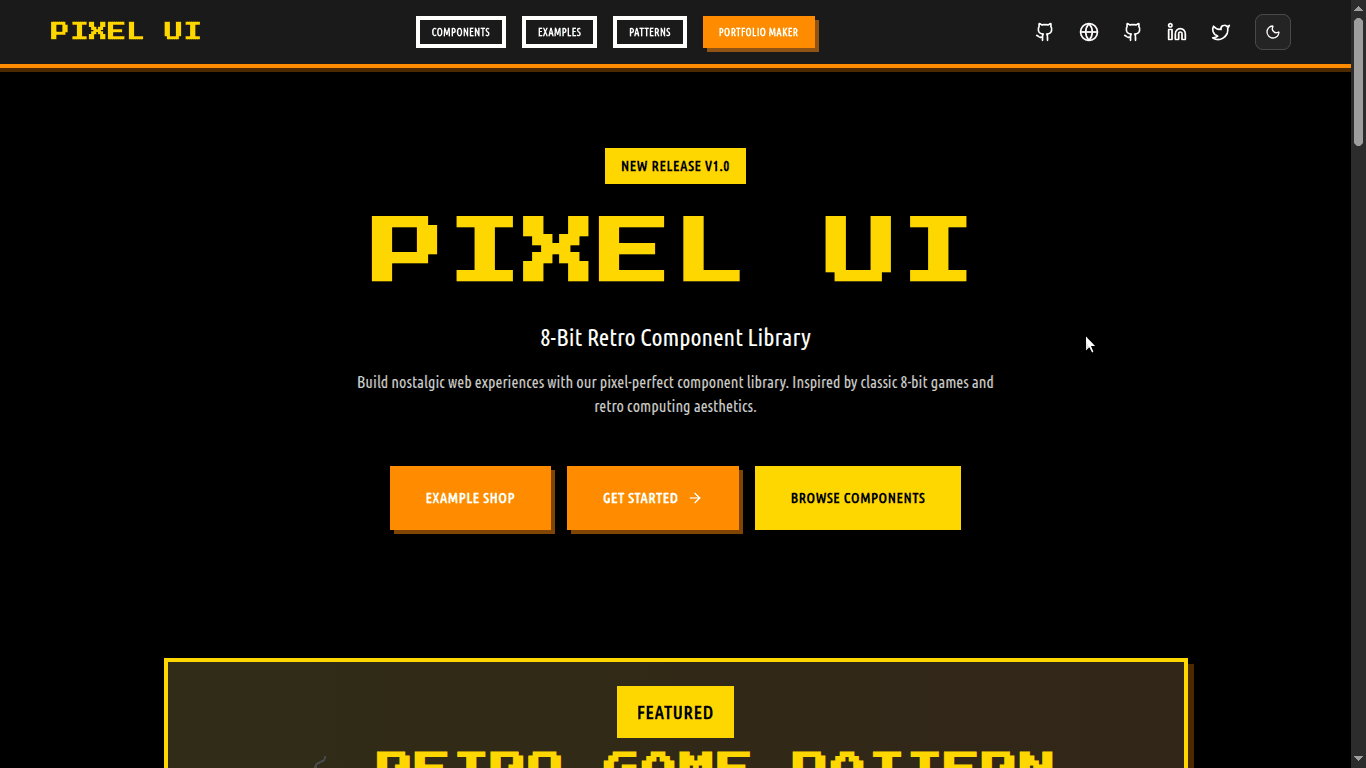 Pixel UI - 8-Bit Component Library